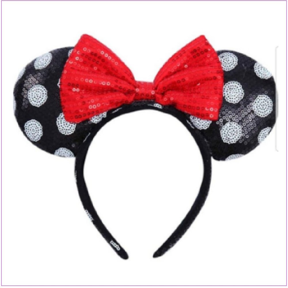 RARE Minnie Mouse Polka Dot Sequined Headband